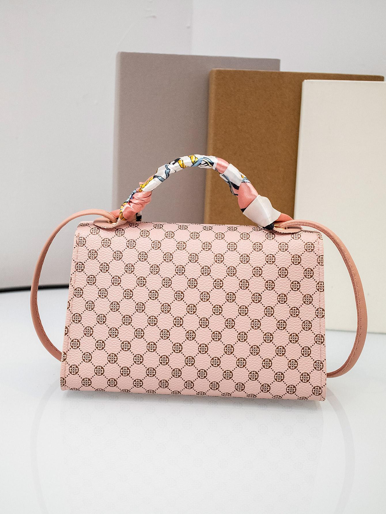 14916 1c-028 Mini bolso cuadrado con patrón geométrico