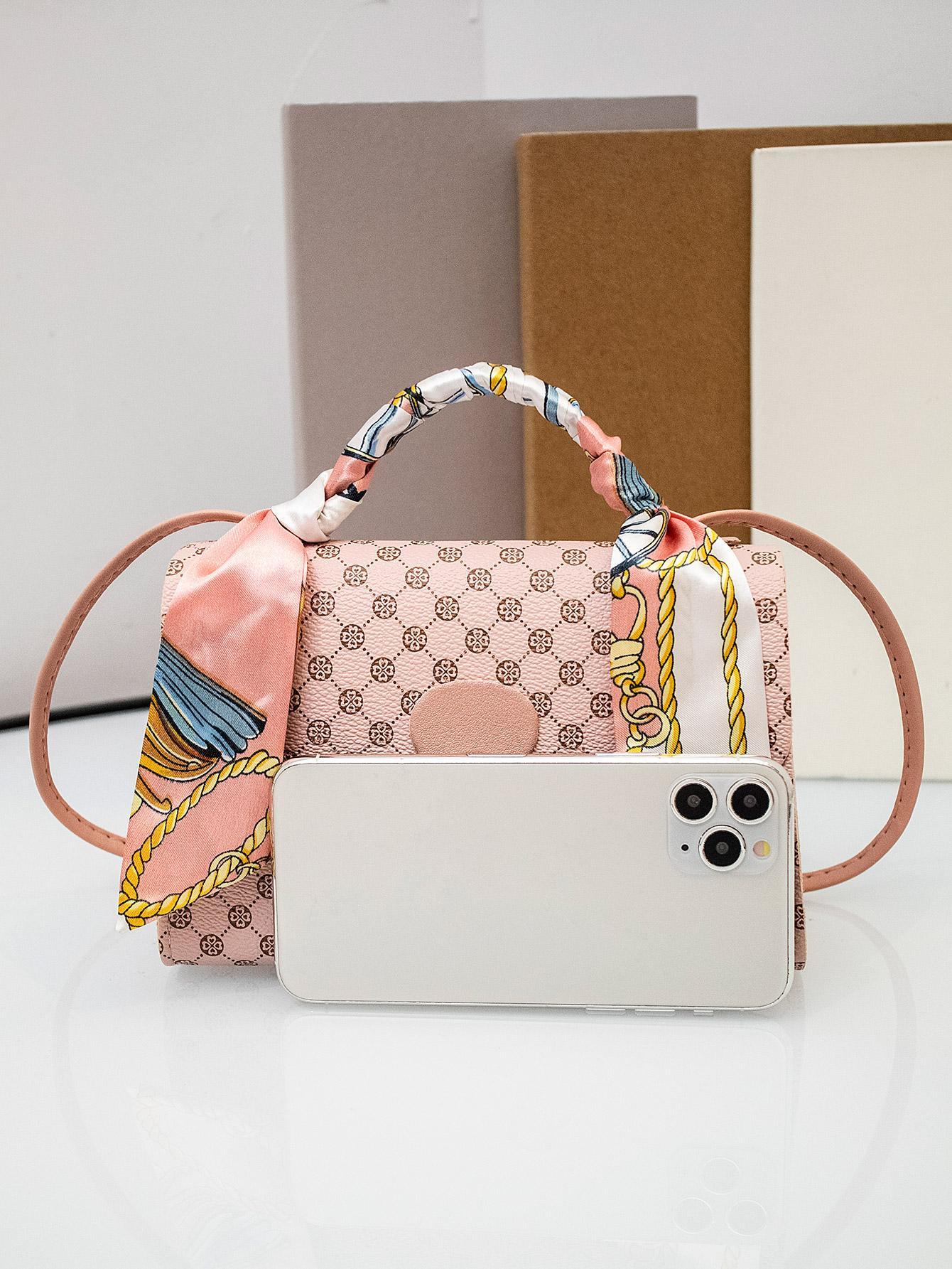14916 1c-028 Mini bolso cuadrado con patrón geométrico