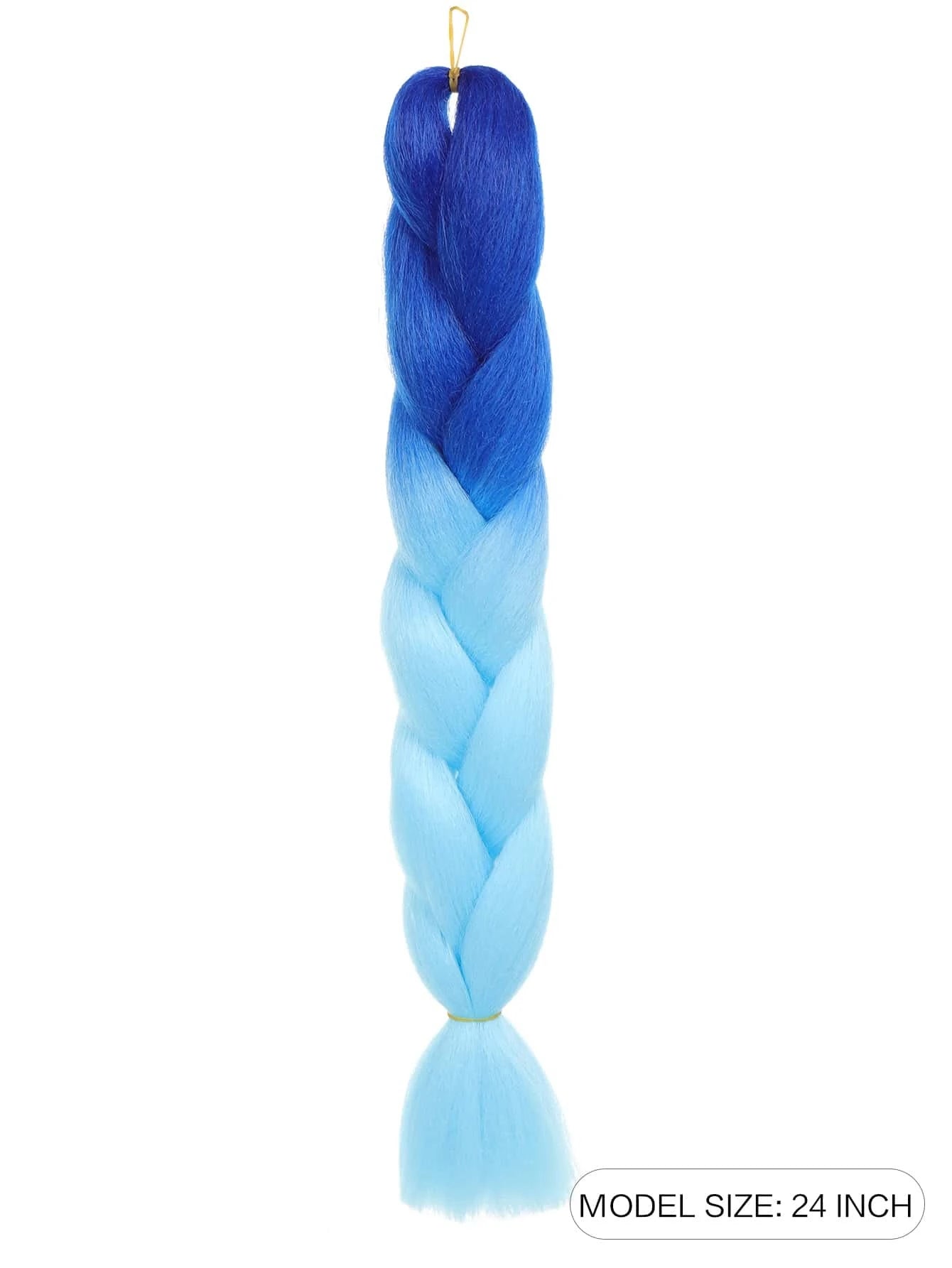 6003 1c-02-06 Extensión del pelo 24 pulgadas sintético fibra de ombré azul trenzado