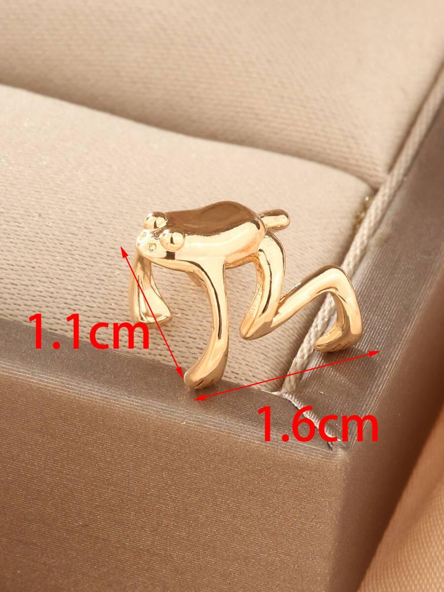 7835 b03-10 Una pieza Cuff con diseño de rana dorada