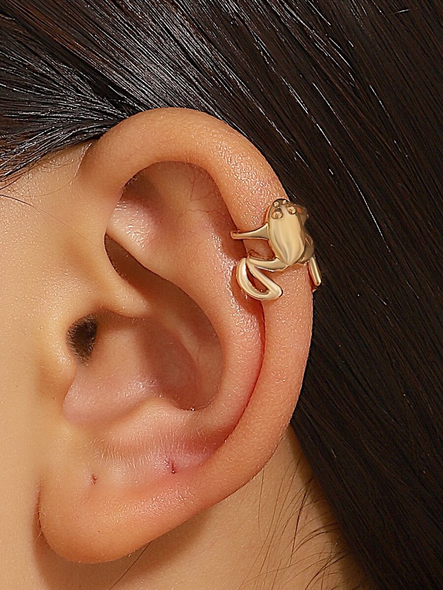 7835 b03-10 Una pieza Cuff con diseño de rana dorada