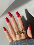 18520 1b-067 Uñas postizas rojo brillante 24 Pzas