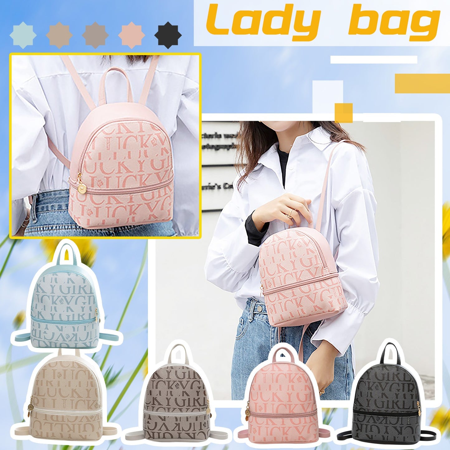 17664 1a-107 Mochila mini estampada 1 Pza