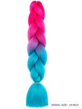 6004 1c-022 Extensión del pelo marrón trenzado 24 paquete sintético alta temperatura de arcoíris gigante trenzado pelo girante de croché femenino pelo