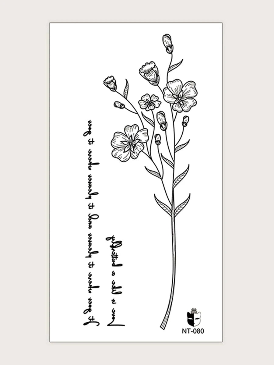 17996 1b-055 Tatuaje diseño floral 1 Pza
