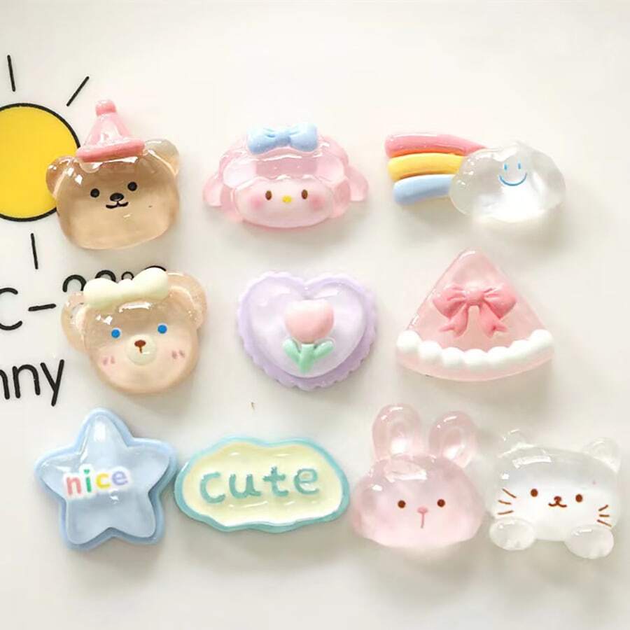 6211 Set 10 piezas de colores en forma de oso de dibujos animados desmontable zapato