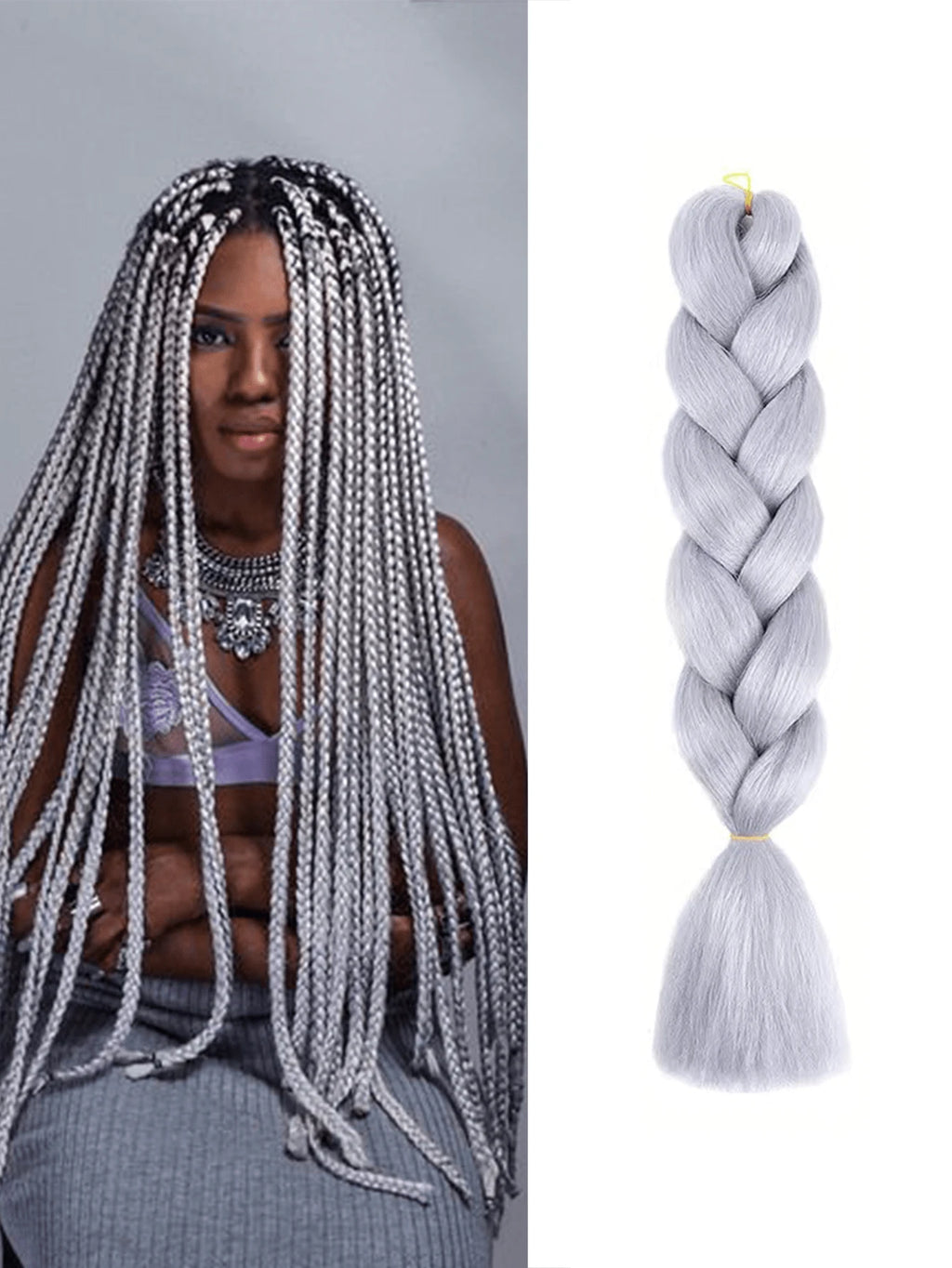 6005 1c-022 Una pieza de cabello sintético gris