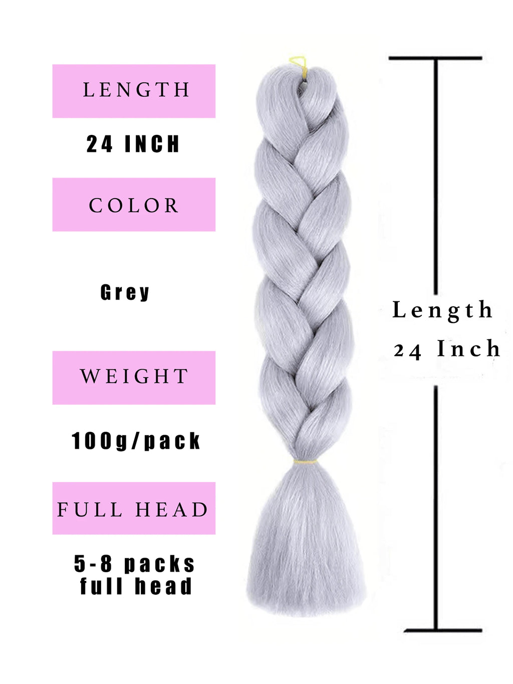 6005 1c-022 Una pieza de cabello sintético gris