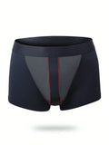 4004 1a-010 Calzoncillos boxer panel en contraste con puntada