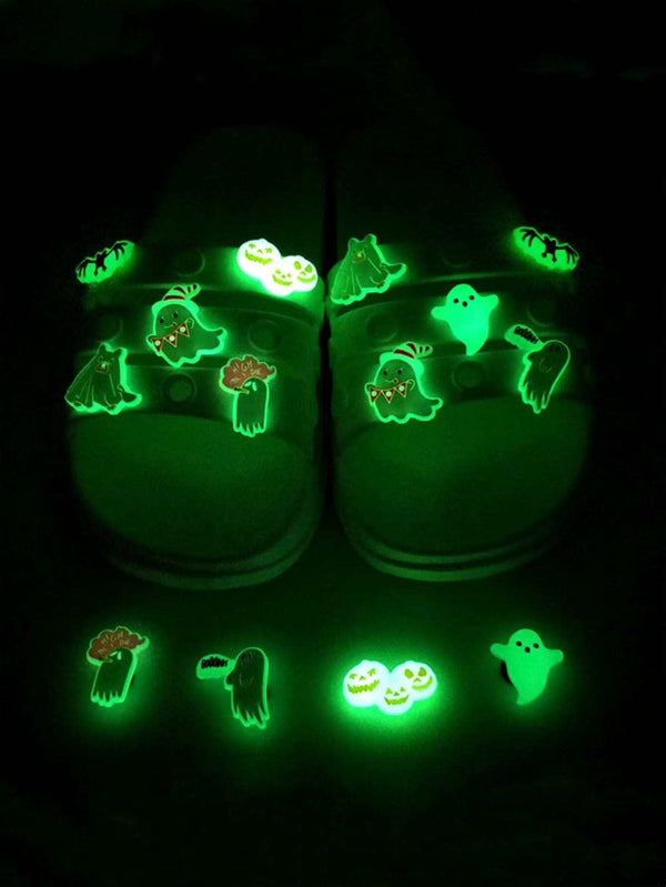 4406 nuevo Halloween luminoso PVC zapato flor decorativo hebilla para Sandalias