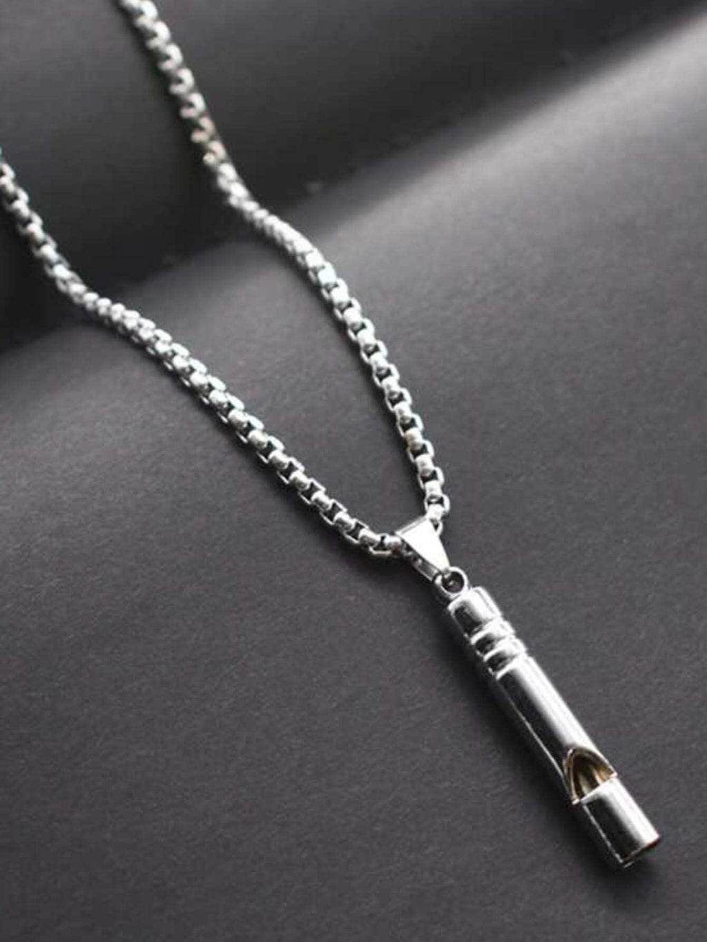 8190 1b-071 Una Pieza Collar De Respiración De Acero Inoxidable Collar Con Silbato Para Aumentar La Atención Y Aliviar La Ansiedad Para Niños Y Adultos