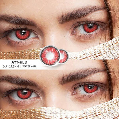 7577 b03-17 rojo cosplay de colores contacto desechable