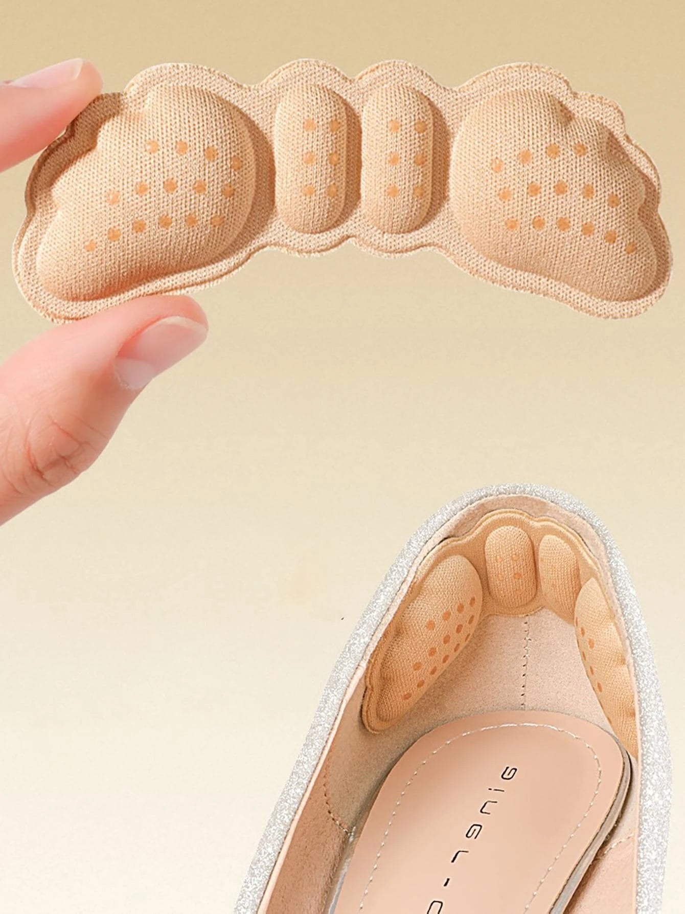 7297 b01-17 anti caída tacón con parche trasero elegante Plantillas para Tacones