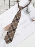6102 1b-017 Corbata Unisex Estilo Escolar Sin Necesidad De Camisa