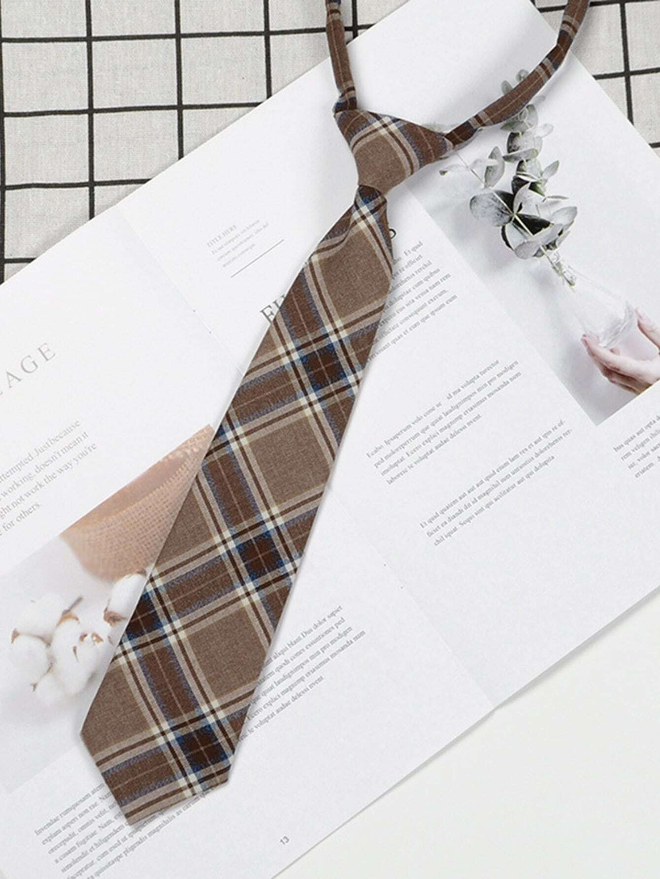 6102 1b-017 Corbata Unisex Estilo Escolar Sin Necesidad De Camisa