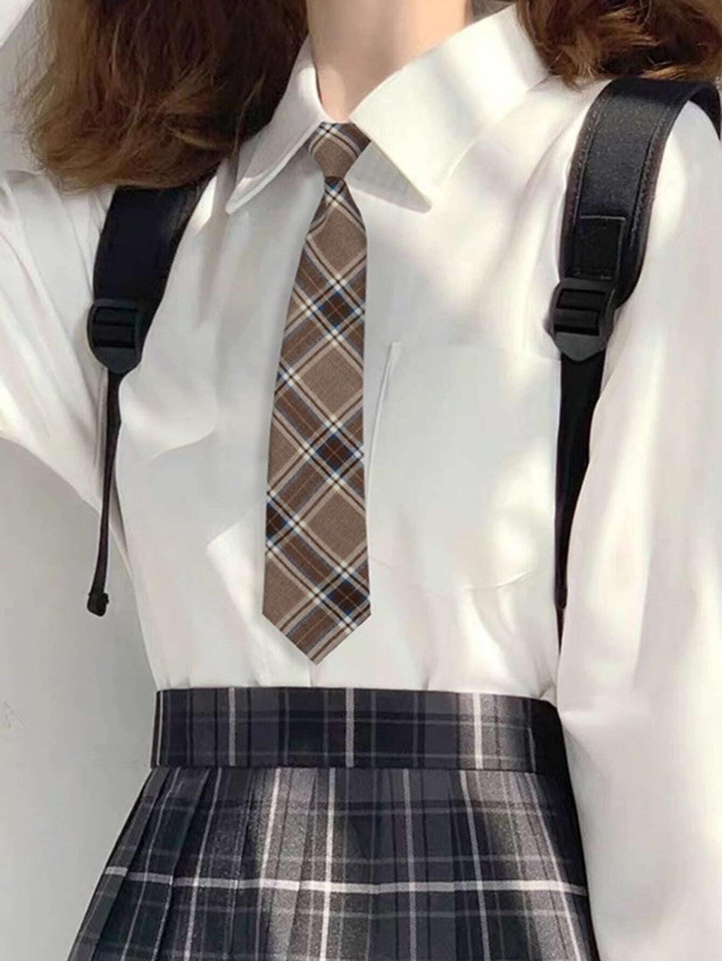 6102 1b-017 Corbata Unisex Estilo Escolar Sin Necesidad De Camisa