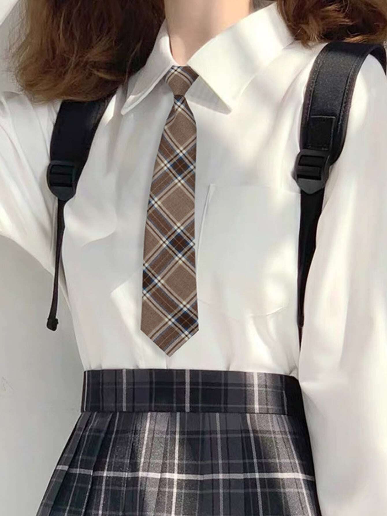 6102 1b-017 Corbata Unisex Estilo Escolar Sin Necesidad De Camisa