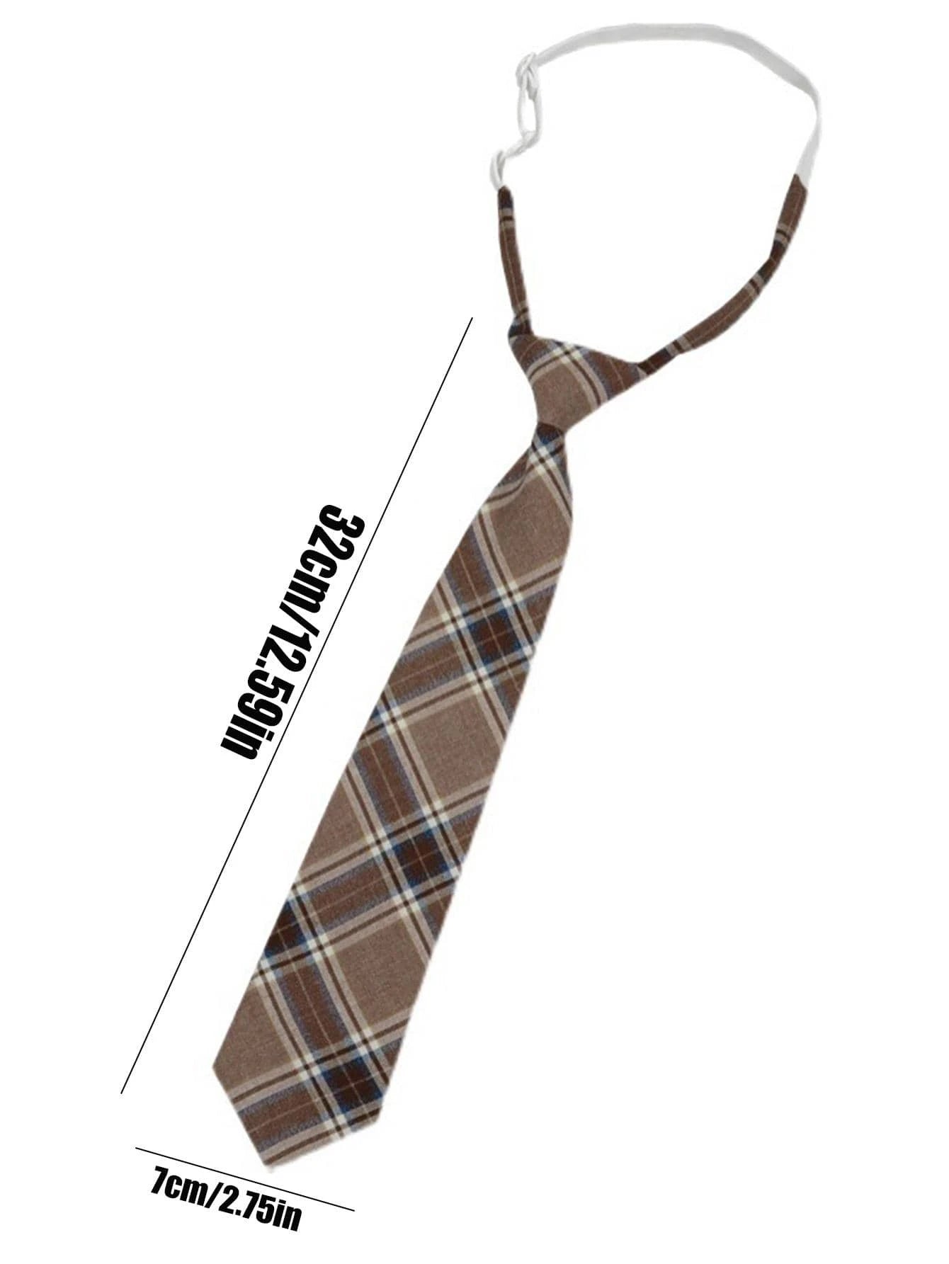 6102 1b-017 Corbata Unisex Estilo Escolar Sin Necesidad De Camisa