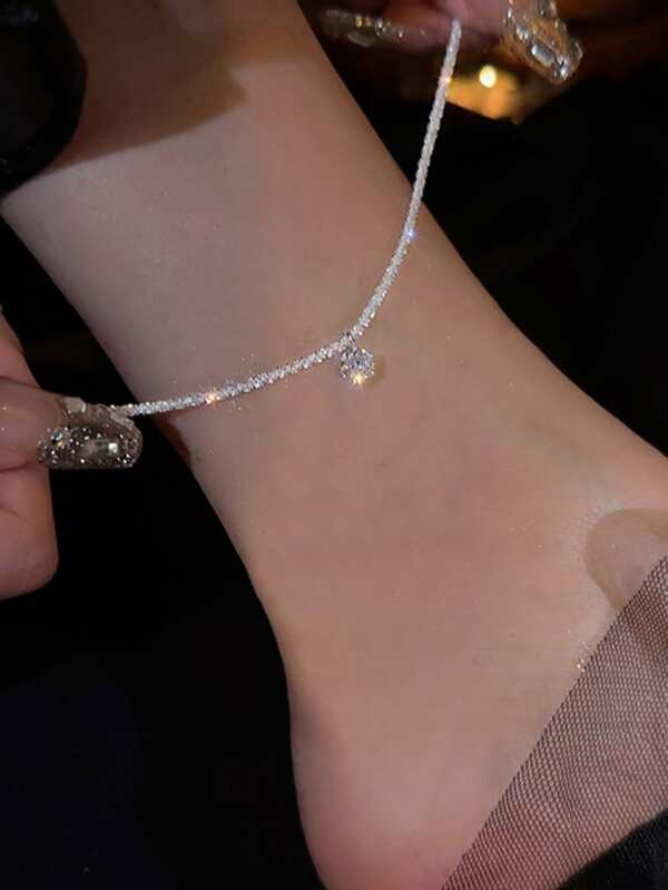 6604 1b-063 Dije De Gota De Agua De Moda Tobillera Apta Para Uso Diario De Mujeres