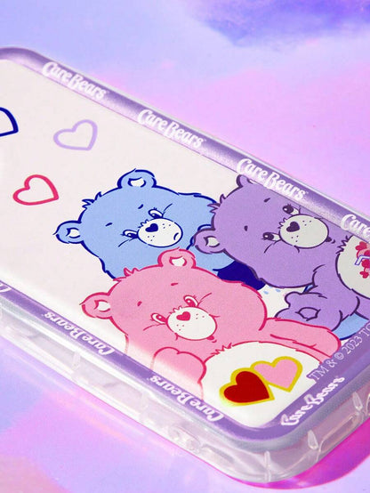 10381 b03-14 Funda para móvil con letra con patrón de oso de dibujos animados de silicona para iPhone  ROMWE X Care Bears 1 pieza