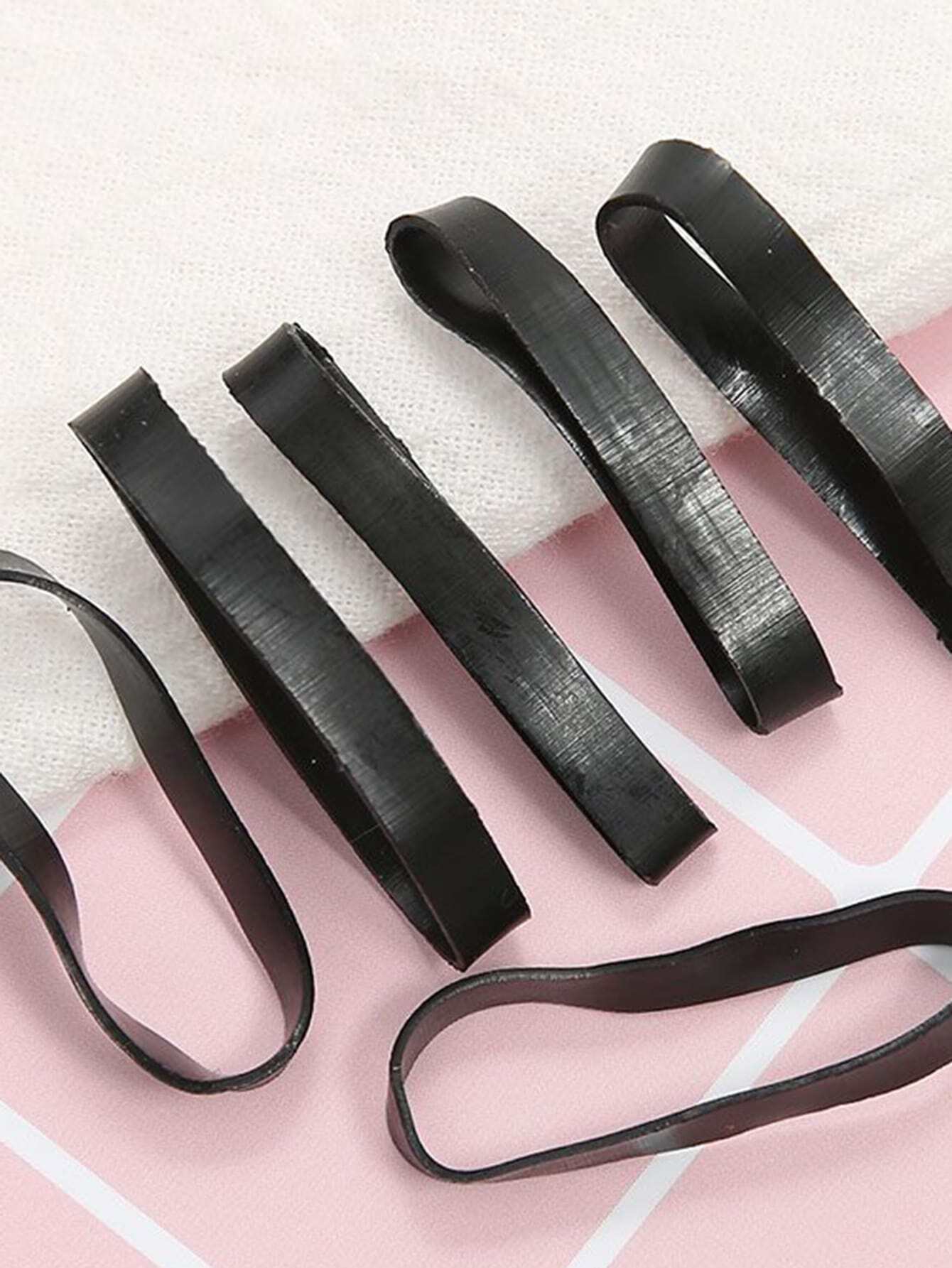 13299 1b-014 Set 450 Pzas Ligas de pelo negras gruesas