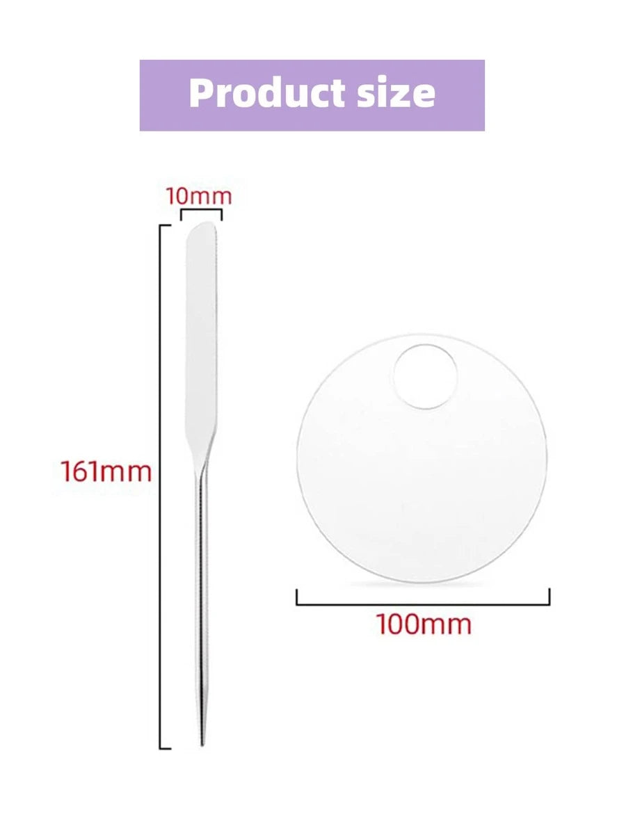 11404 1b-007 de acero inoxidable Maquillaje Espátula & mezclando Paleta