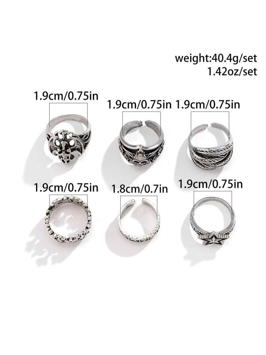 12539 1b-077 6 Unids/set Estilo Callejero Multielemento Diseño De Calavera