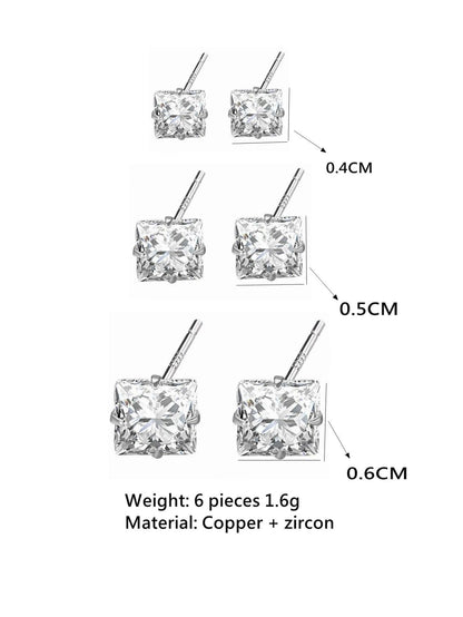 8683 b01-25 Par de pendientes zirconia cúbica adorno