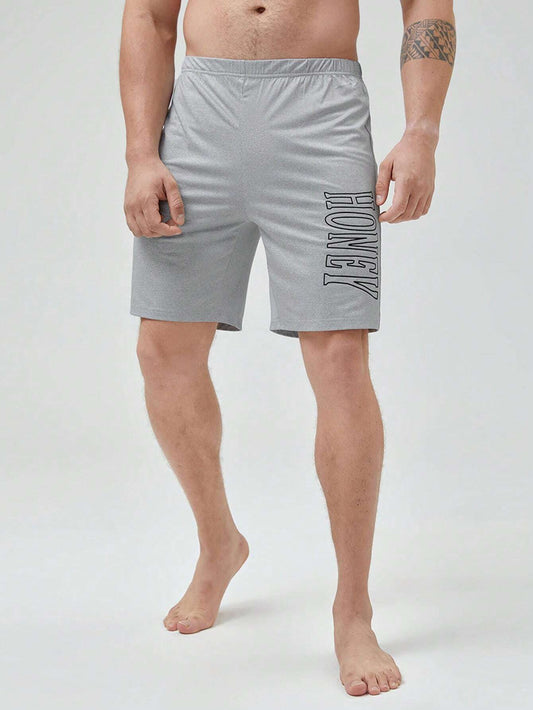 4923 1a-144 Hombres Shorts de dormir con estampado de letra