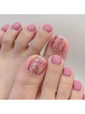 5488 1b-029 Uñas Postizas Francesas Para Dedos Del Pie 24 Pzs