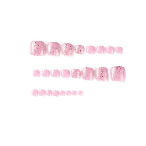 5488 1b-029 Uñas Postizas Francesas Para Dedos Del Pie 24 Pzs