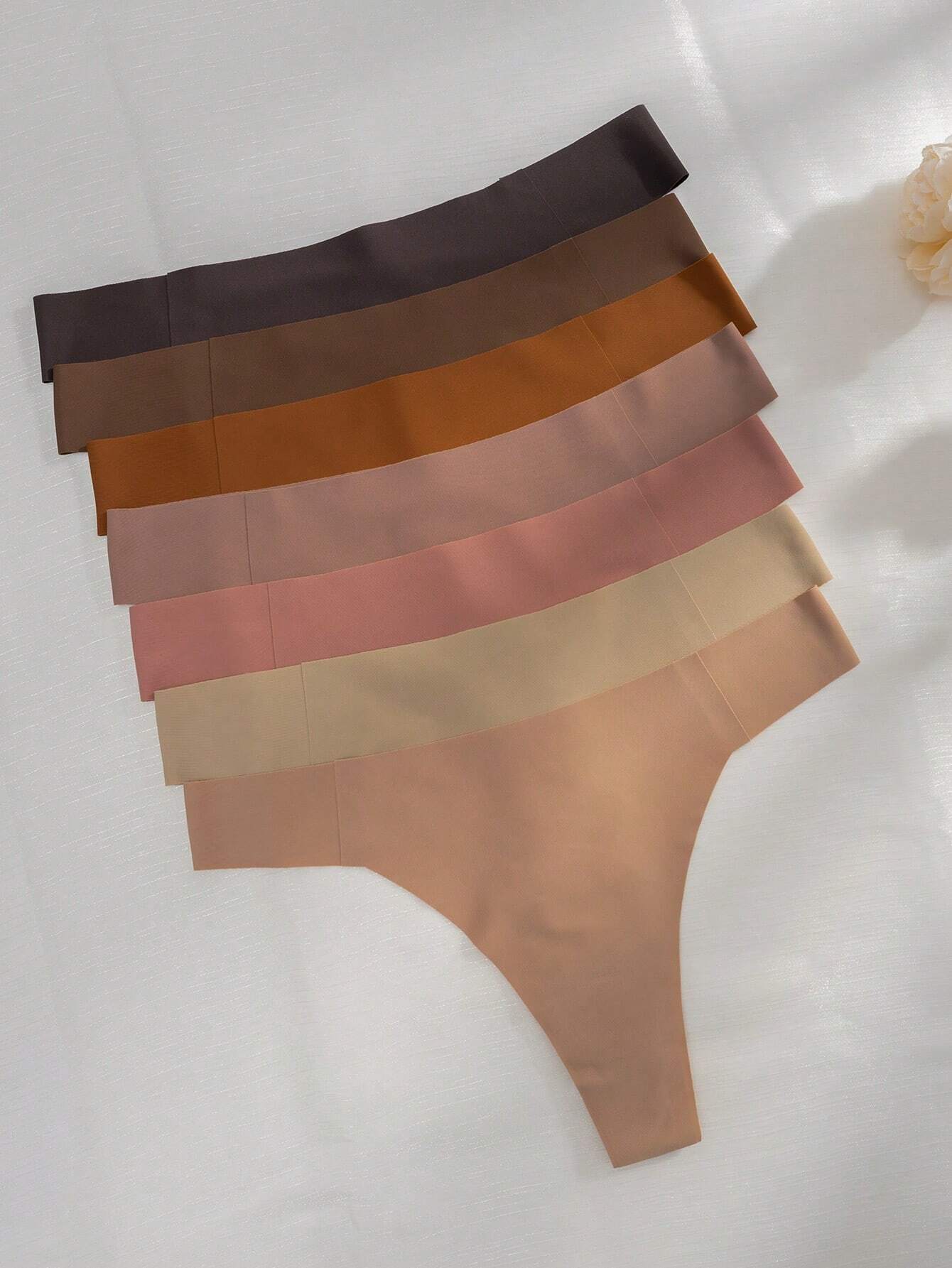 5988 7 piezas Bragas unicolor invisible