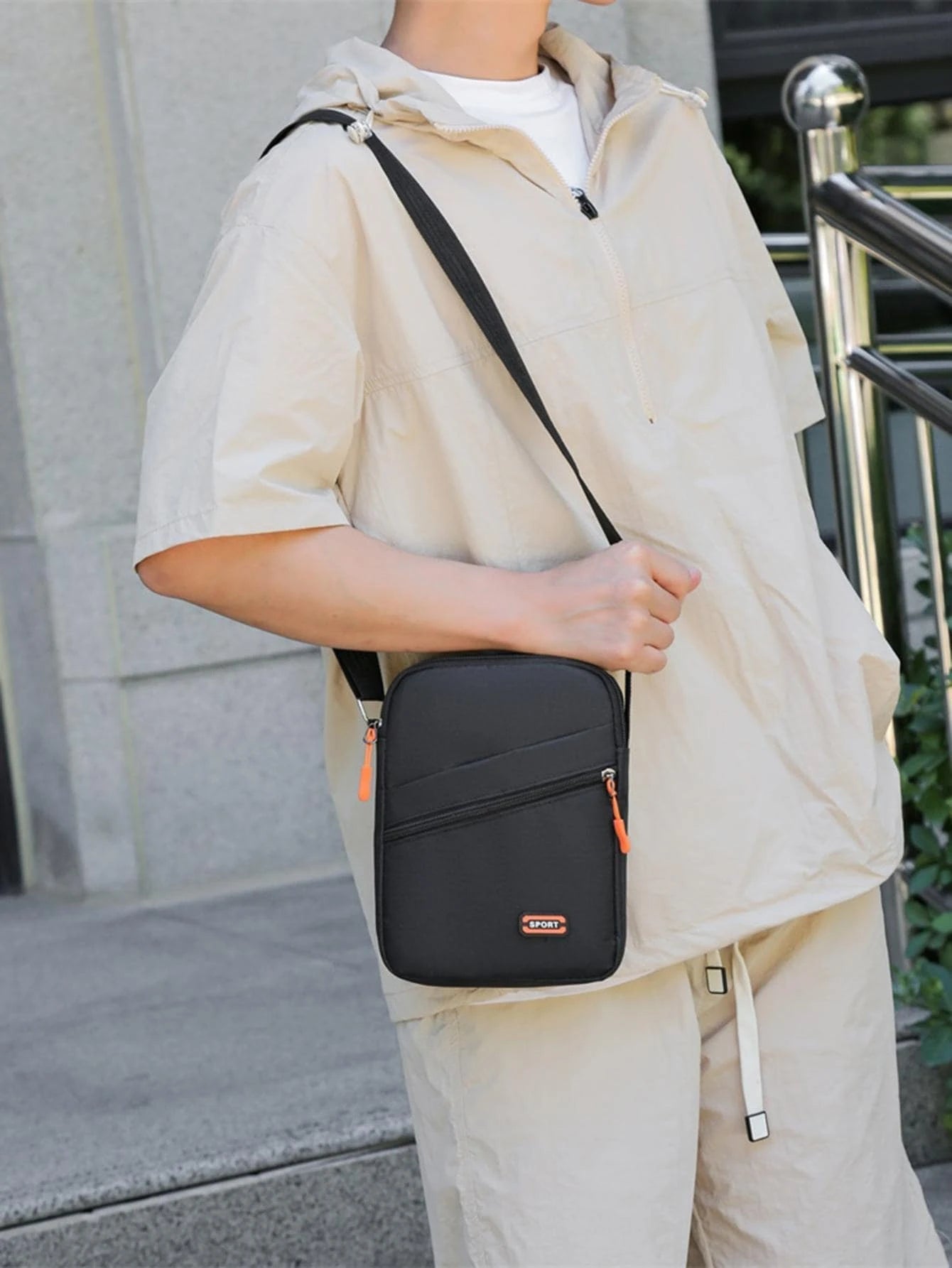 7611 1a-03-05 Bolsa Cruzada Impermeable De Tejido