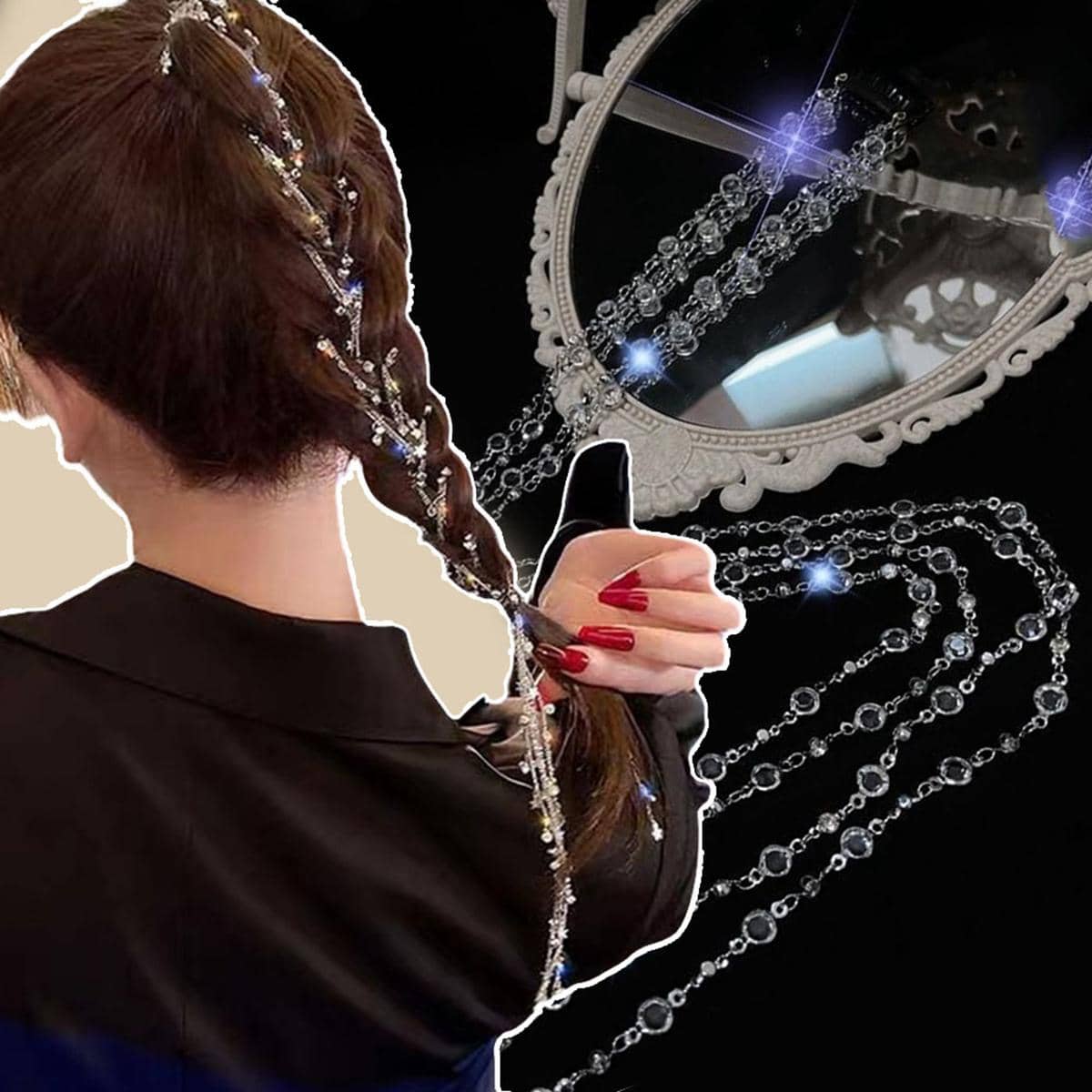 5745 1b-020 1 Pieza De Borla De Diamantes De Imitación En Forma De Estrellas Plateadas con clip