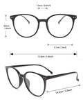 5940 a10-11 Gafas Vintage Para Mujeres Con Marco Circular De Moda Negro Y Lente Clara Para La Vida Diaria