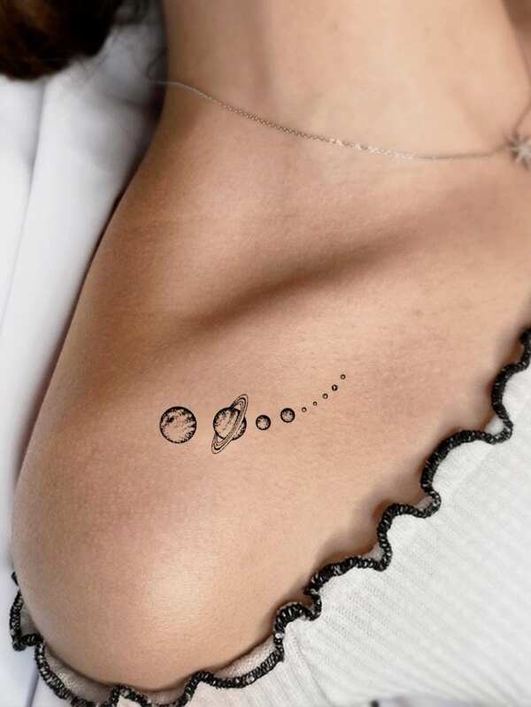 7905 a13-02 cuatro hojas/juego de pegatinas de tatuajes temporales de elementos del universo