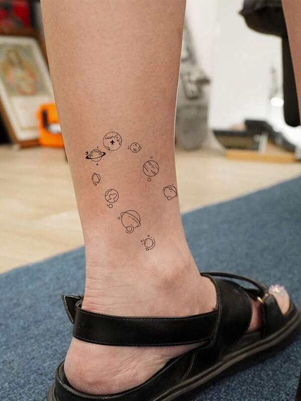 7905 a13-02 cuatro hojas/juego de pegatinas de tatuajes temporales de elementos del universo