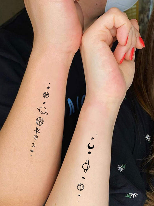 7905 a13-02 cuatro hojas/juego de pegatinas de tatuajes temporales de elementos del universo