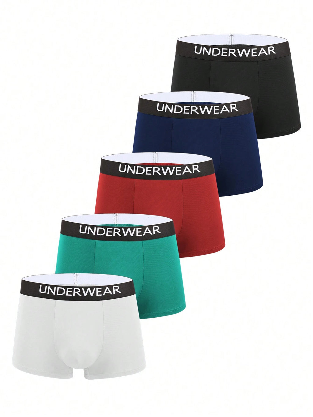 9267 a04-09 Hombres 5 piezas Calzoncillos boxer de cintura con cinta con letra