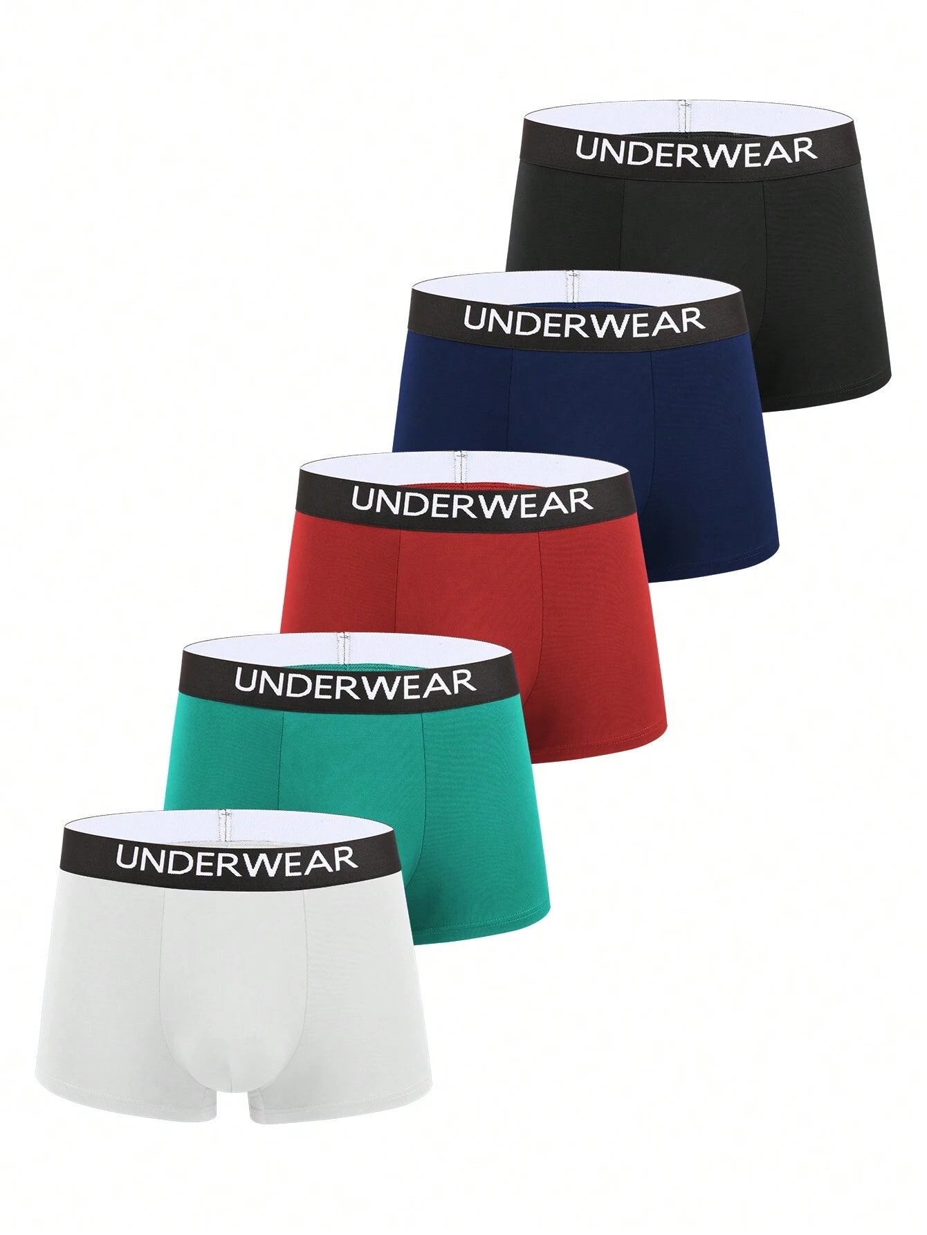 9267 a04-09 Hombres 5 piezas Calzoncillos boxer de cintura con cinta con letra