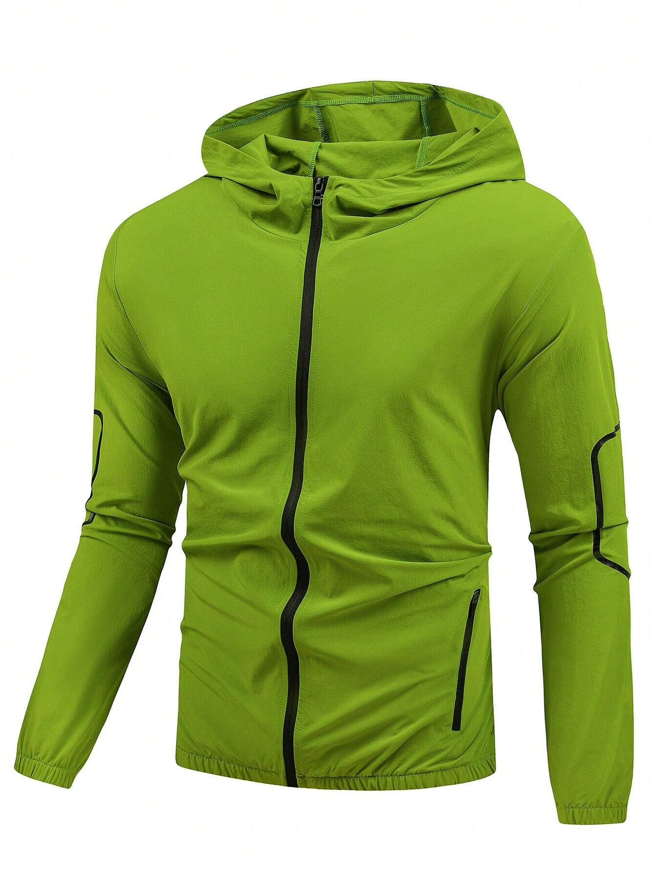 6364 1t-006 Cazadora deportiva con cremallera con capucha Hombres