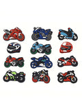 6743 1b-05-14 Set 12 Diseños Decoraciones De Zapatos Para Agujeros Con Diseño De Motocicleta