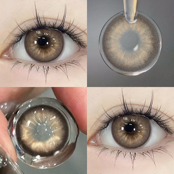 6954 a06-06 Un Par De Lentes De Contacto De Color Marrón Café Para Maquillaje De Ojos De Un Año De Uso Con Tamaño De 14mm