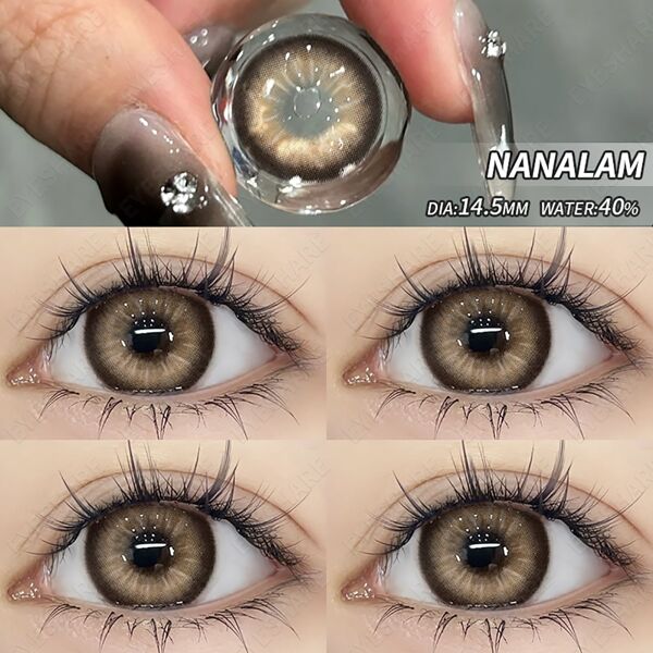 6954 a06-06 Un Par De Lentes De Contacto De Color Marrón Café Para Maquillaje De Ojos De Un Año De Uso Con Tamaño De 14mm