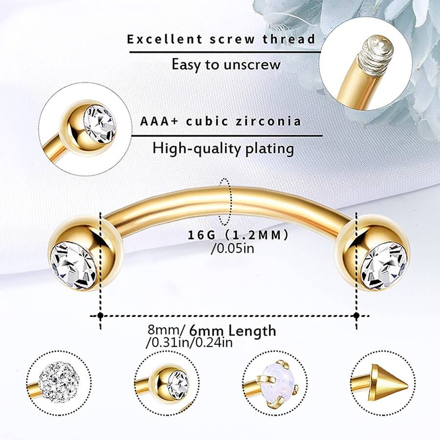 15292 1b-052 5 piezas de joyería de perforación de torre