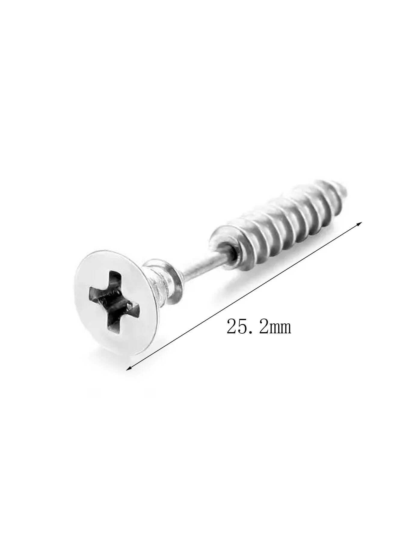 5205 1b-004 Una pieza de Pendiente de tachuela en forma de tornillo de acero inoxidable