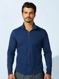 5952 1t-006 Casaca deportiva unicolor con cremallera