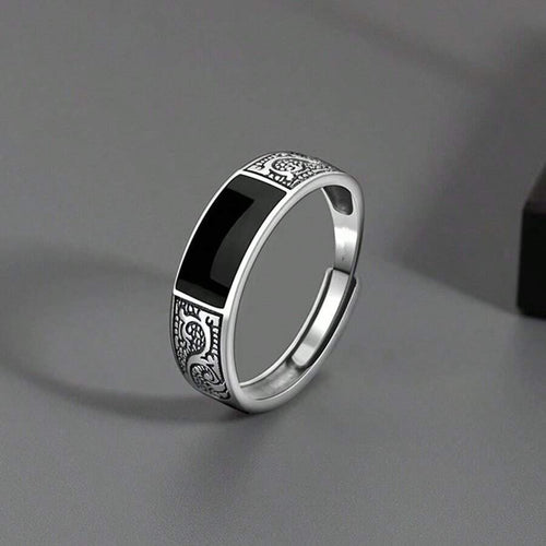 10314 1b-057 UnaPieza Anillo Vintage Grabado De Dragón Con Diseño Simple Y Abertura