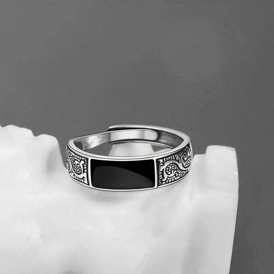 10314 1b-057 UnaPieza Anillo Vintage Grabado De Dragón Con Diseño Simple Y Abertura