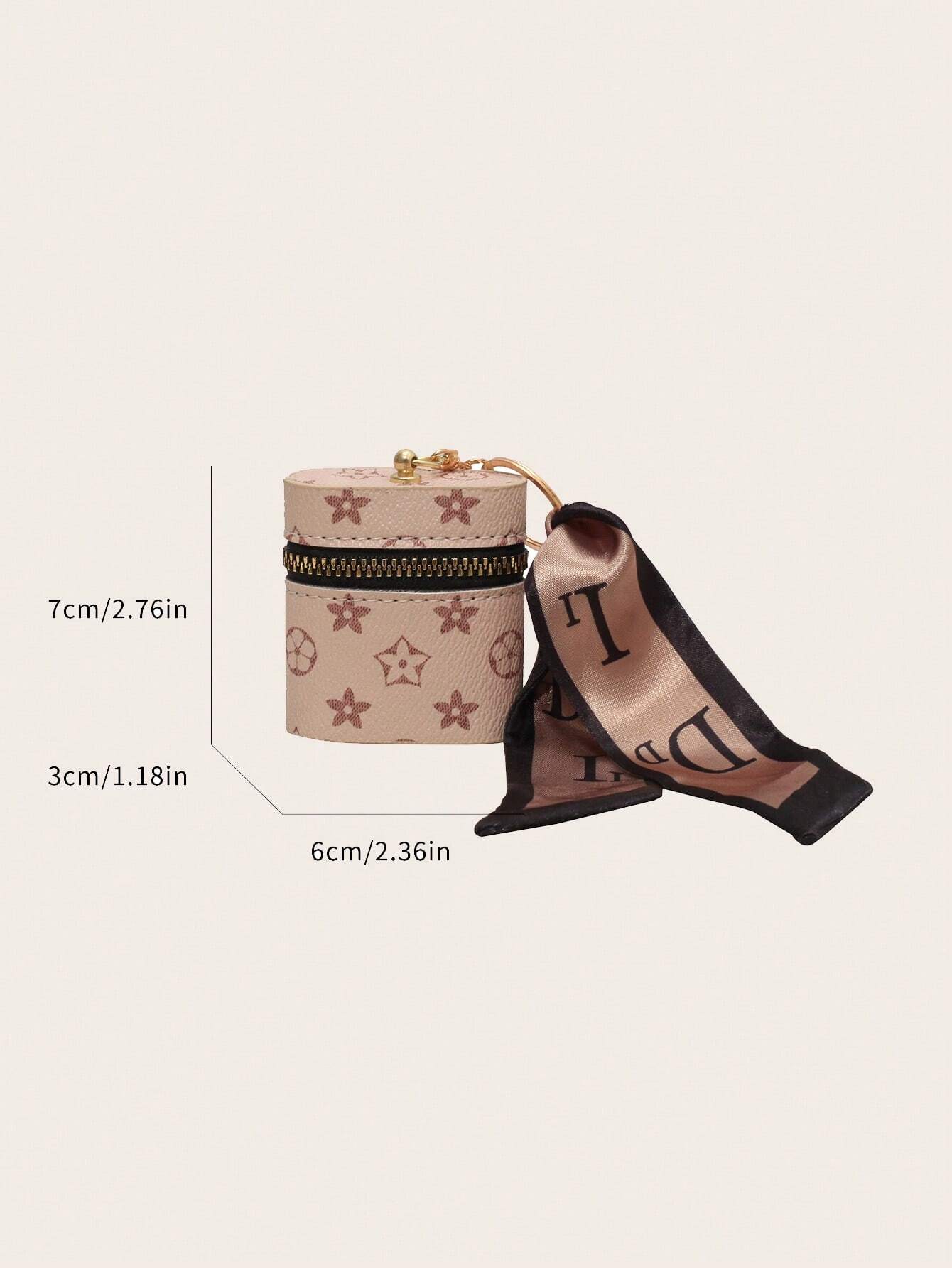6158 a10-14 Mini bolso de mano con patrón de flores de cuero de PU con bloques de color con bufanda y cremallera